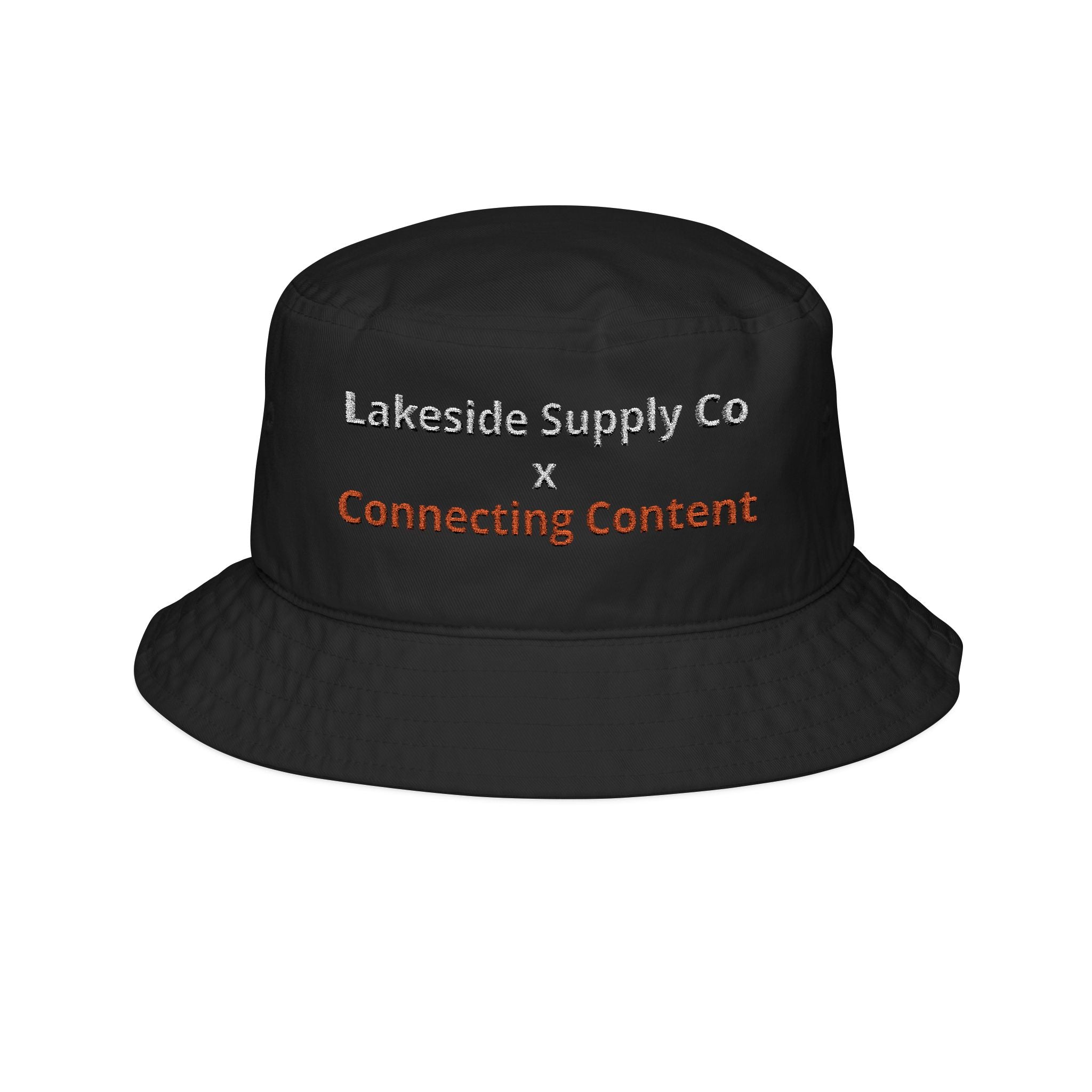Embroidered Bucket Hat — "Lakeside Supply Co × Connecting Content" Logo