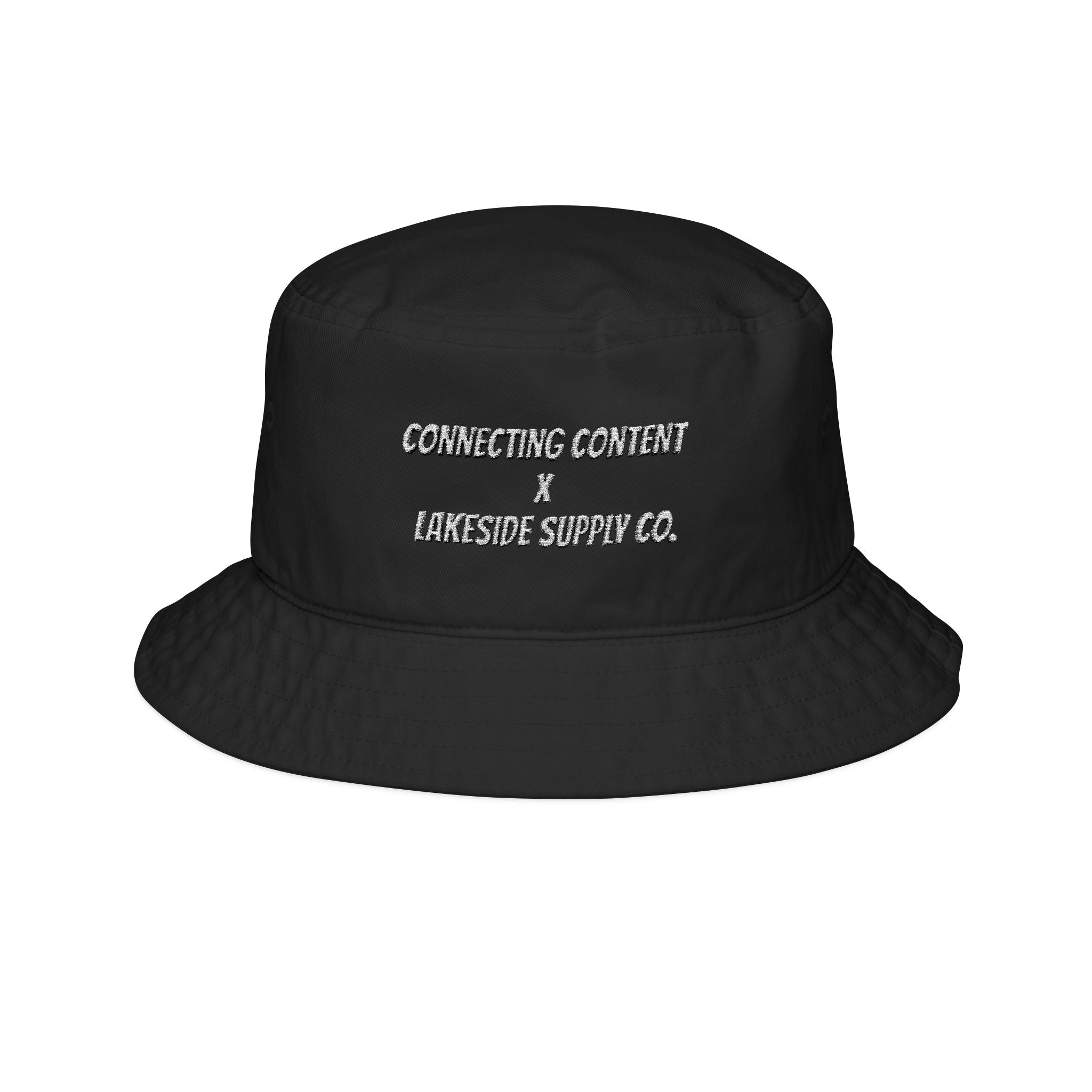 Bucket Hat — Embroidered “Connecting Content x Lakeside Supply Co.” Streetwear Bucket Hat