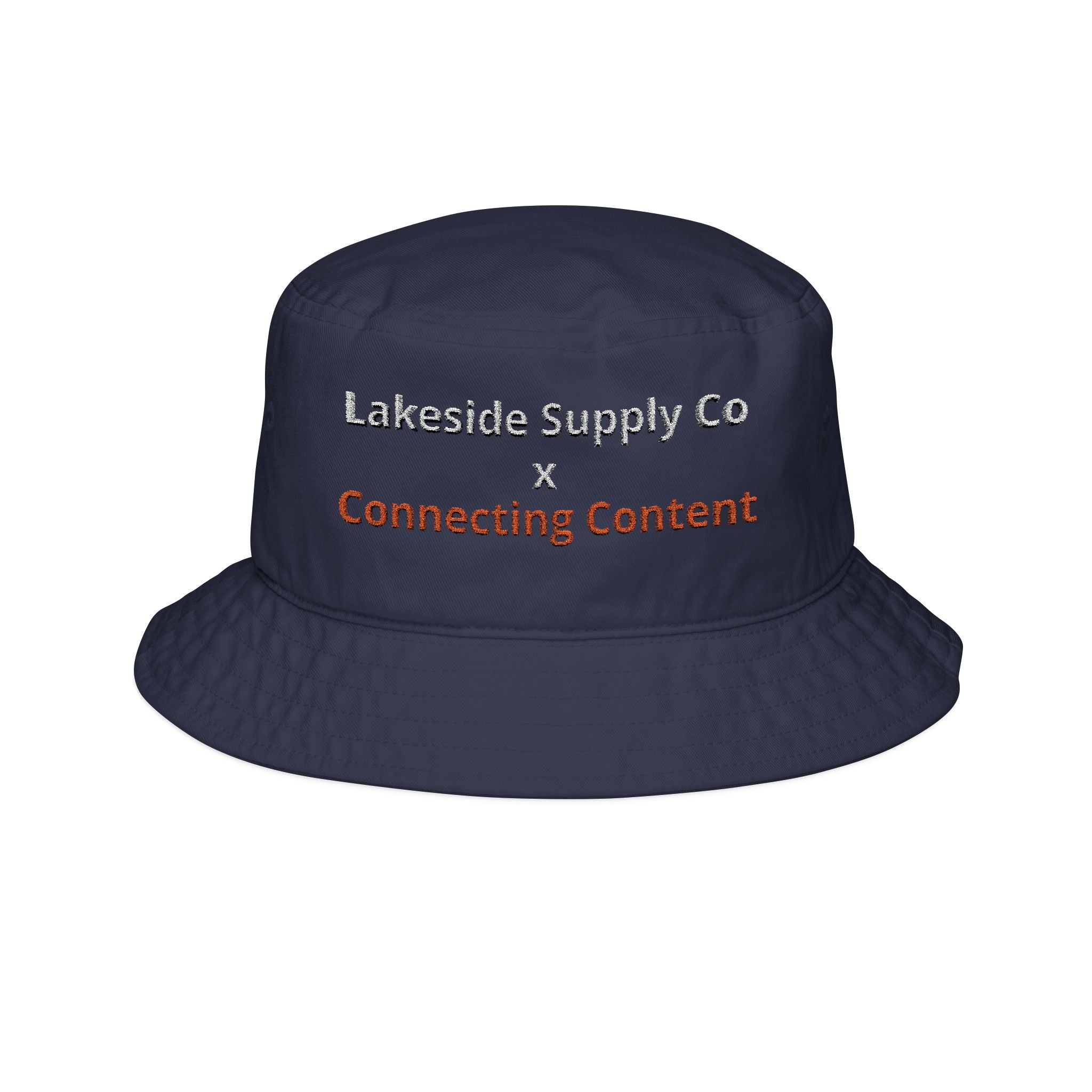 Embroidered Bucket Hat — "Lakeside Supply Co × Connecting Content" Logo